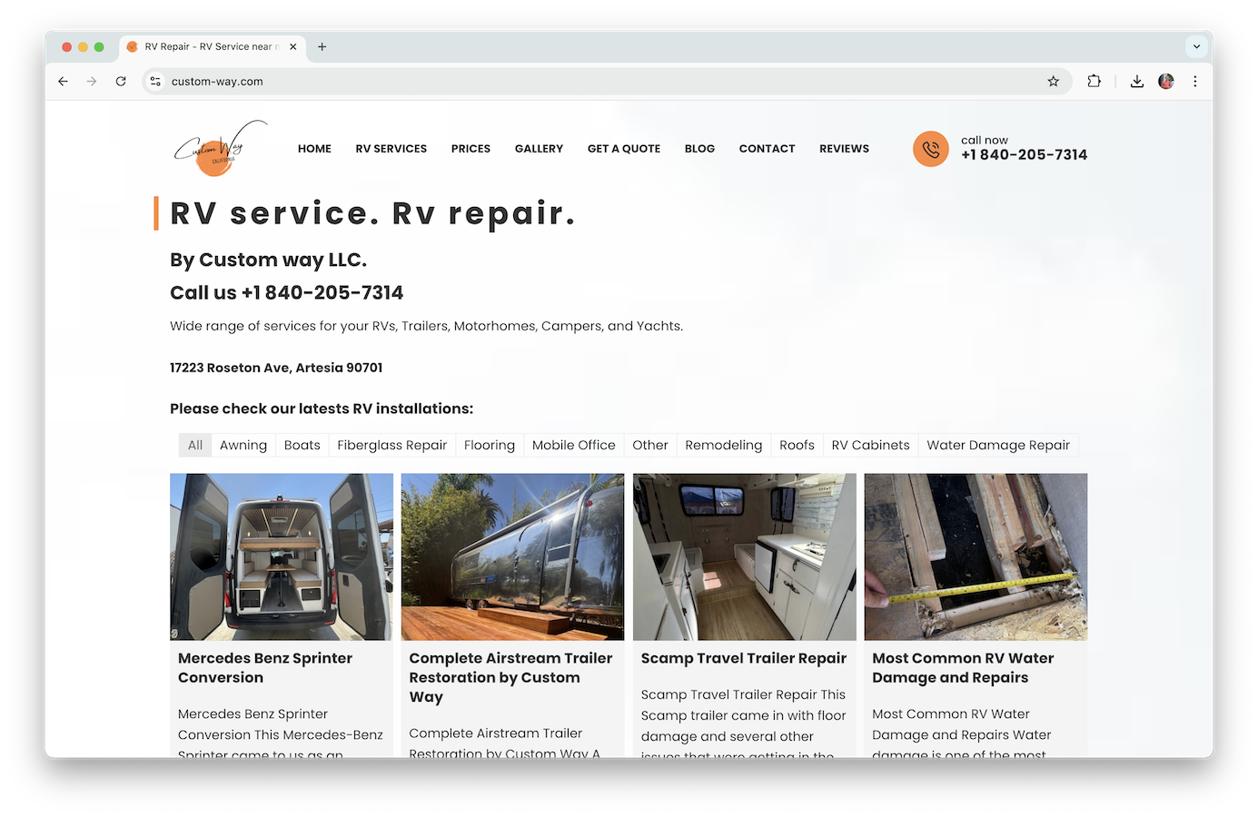 website development California